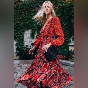 RARE It’s a Dove Free People floral maxi dress XS